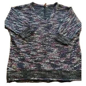 Anthropologie Kut Womens short sleeve wool blend knit winter v neck sweater L